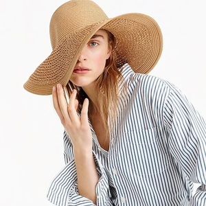 j crew straw summer hat